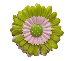 Delightful Gerber Daisy Hair Clip Daisy Clips SoSo Creative Pink with Green Button 