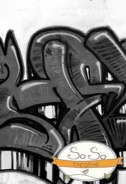 Graffiti Photo Backdrop - Gray Backdrops Loran Hygema 
