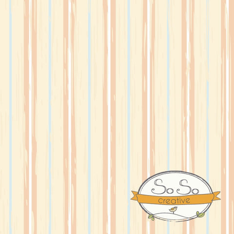 Striped Photo Backdrop - Peach and Blue