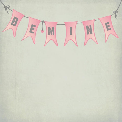 Valentine Photo Backdrop - Be Mine Pink and Green Vintage Backdrops vendor-unknown 
