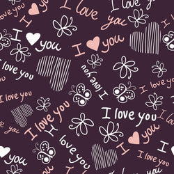 Valentine Photo Backdrop - Love Doodles on Purple Backdrops SoSo Creative 